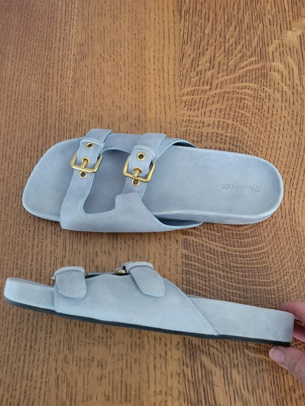 Madewell Cambria Double Strap Suede Sandal - Serene Blue